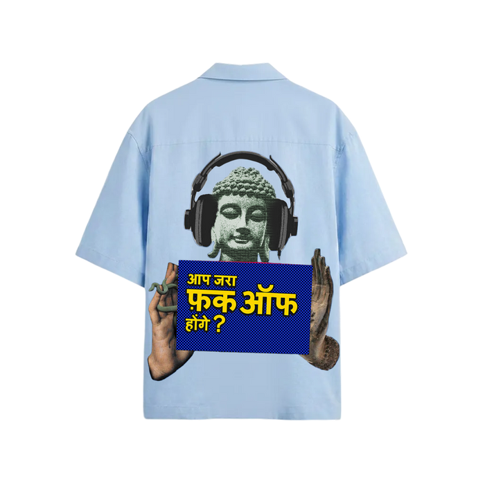Kaand Aap Zara Fuck Off Hoge (Light Blue) Bowling Shirt