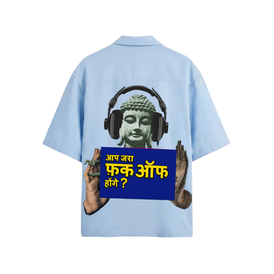Kaand Aap Zara Fuck Off Hoge (Light Blue) Bowling Shirt