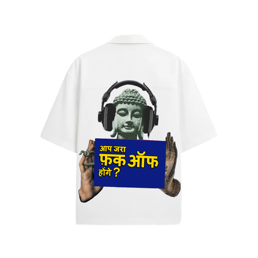 Kaand Aap Zara Fuck Off Hoge (White) Bowling Shirt