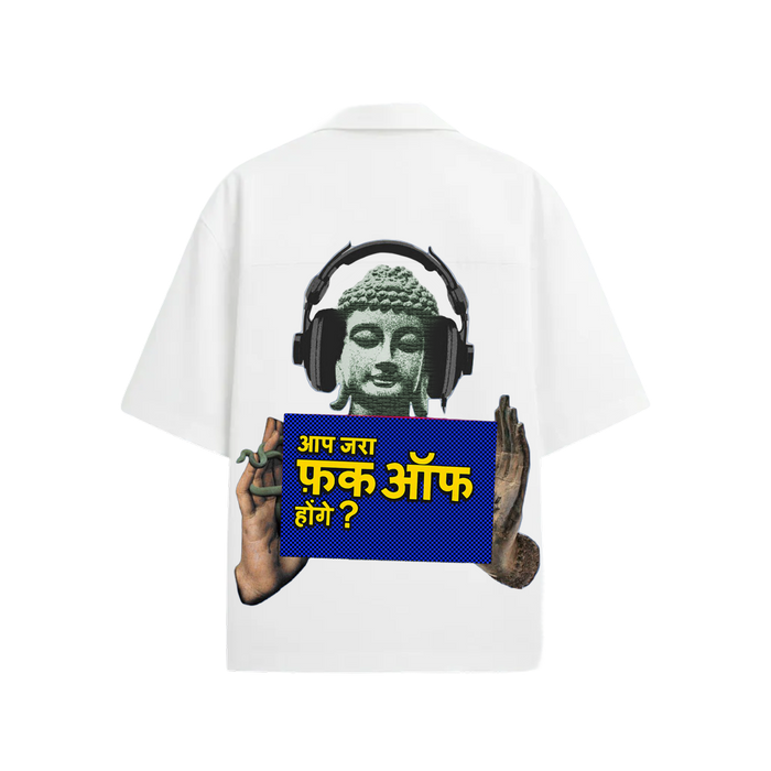Kaand Aap Zara Fuck Off Hoge (White) Bowling Shirt