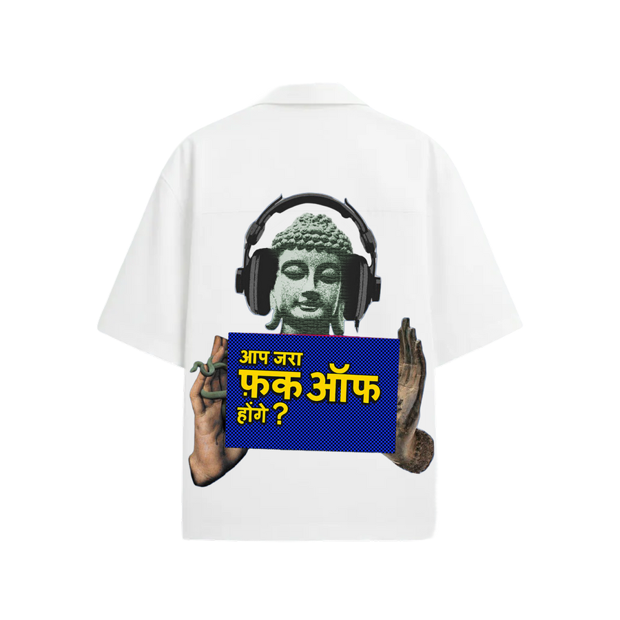 Kaand Aap Zara Fuck Off Hoge (White) Bowling Shirt