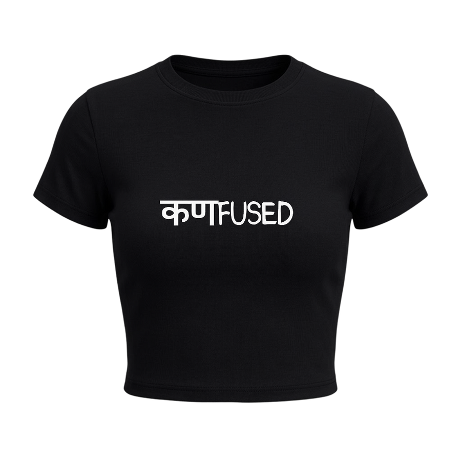 Kaand Confused baby tee(Black)