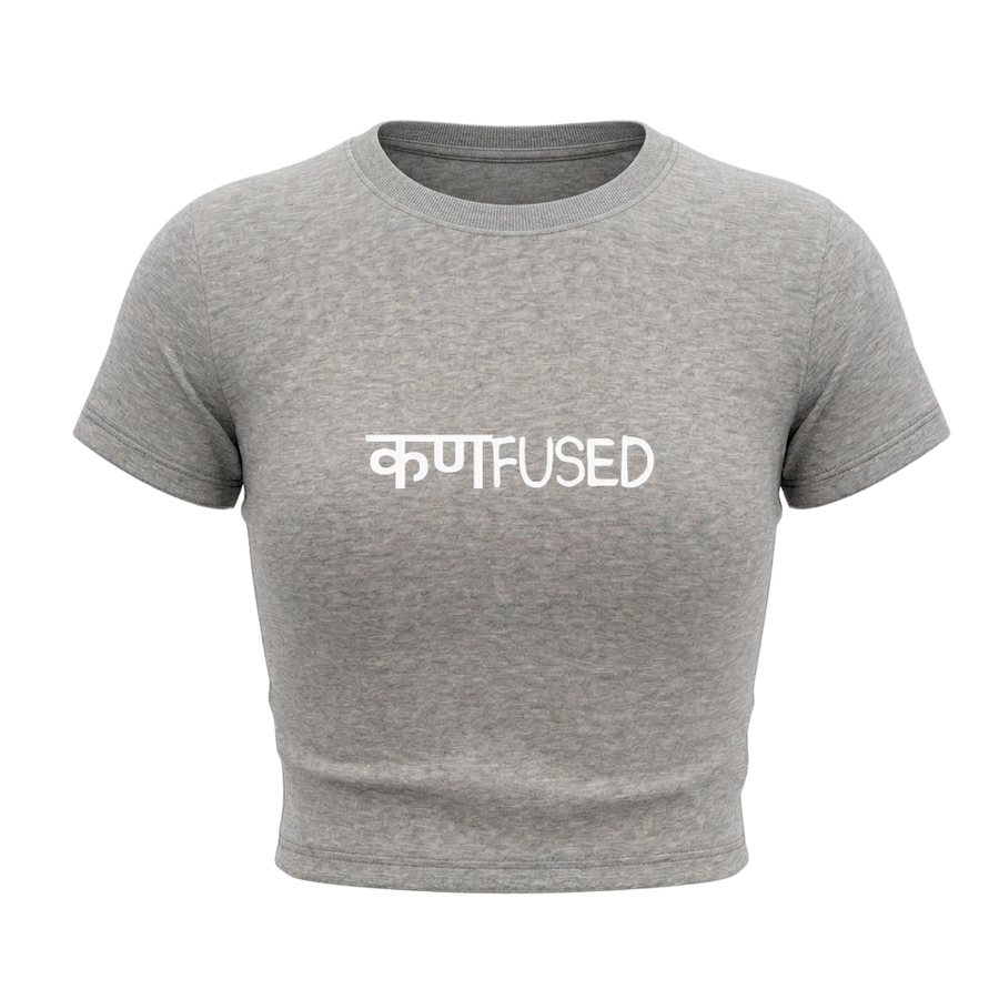 Kaand Confused baby tee(Grey)