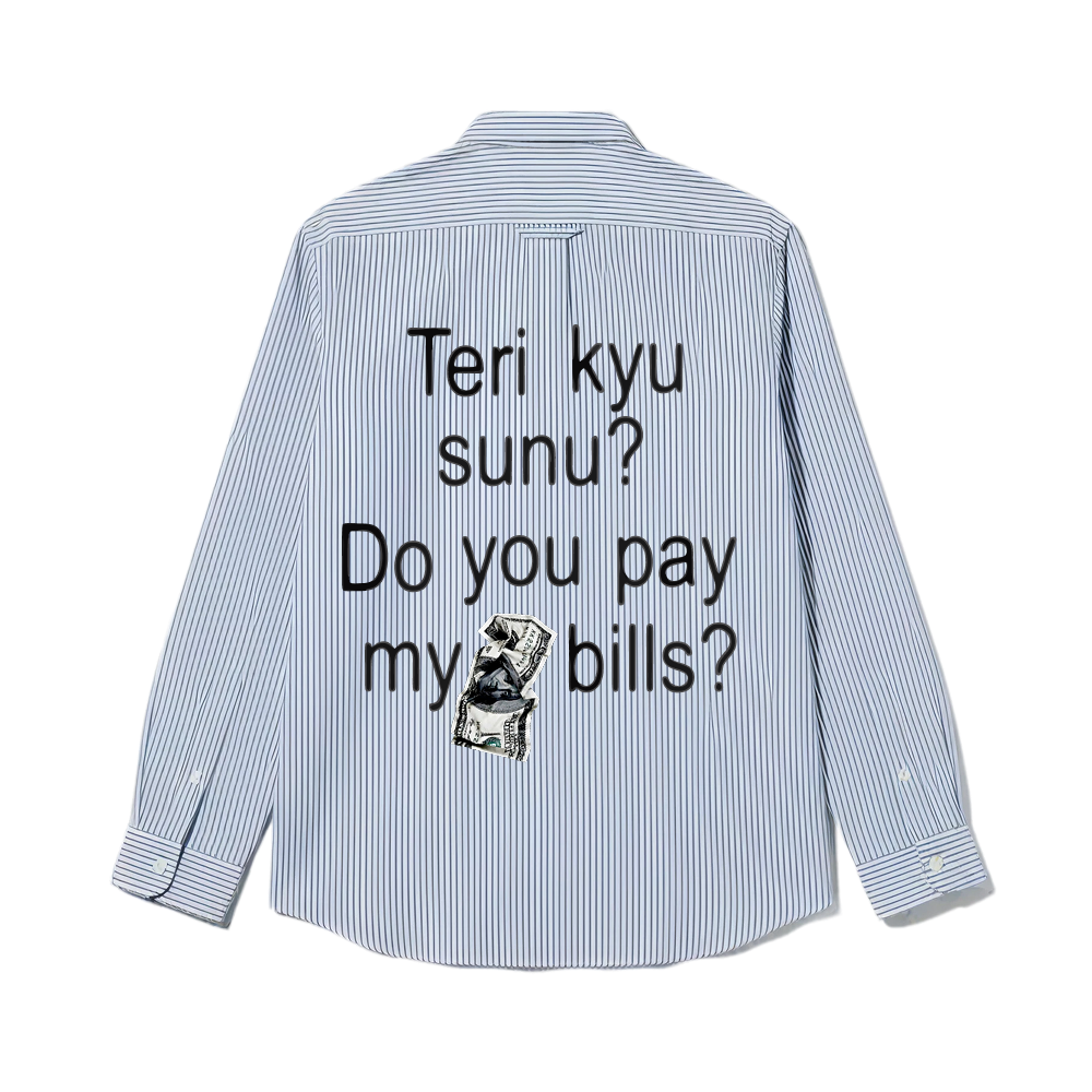 Kaand  Do You Pay My Bills Striped Shirt(Blue)
