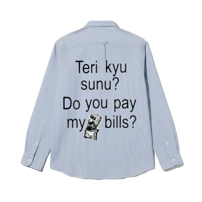 Kaand  Do You Pay My Bills Striped Shirt(Blue)
