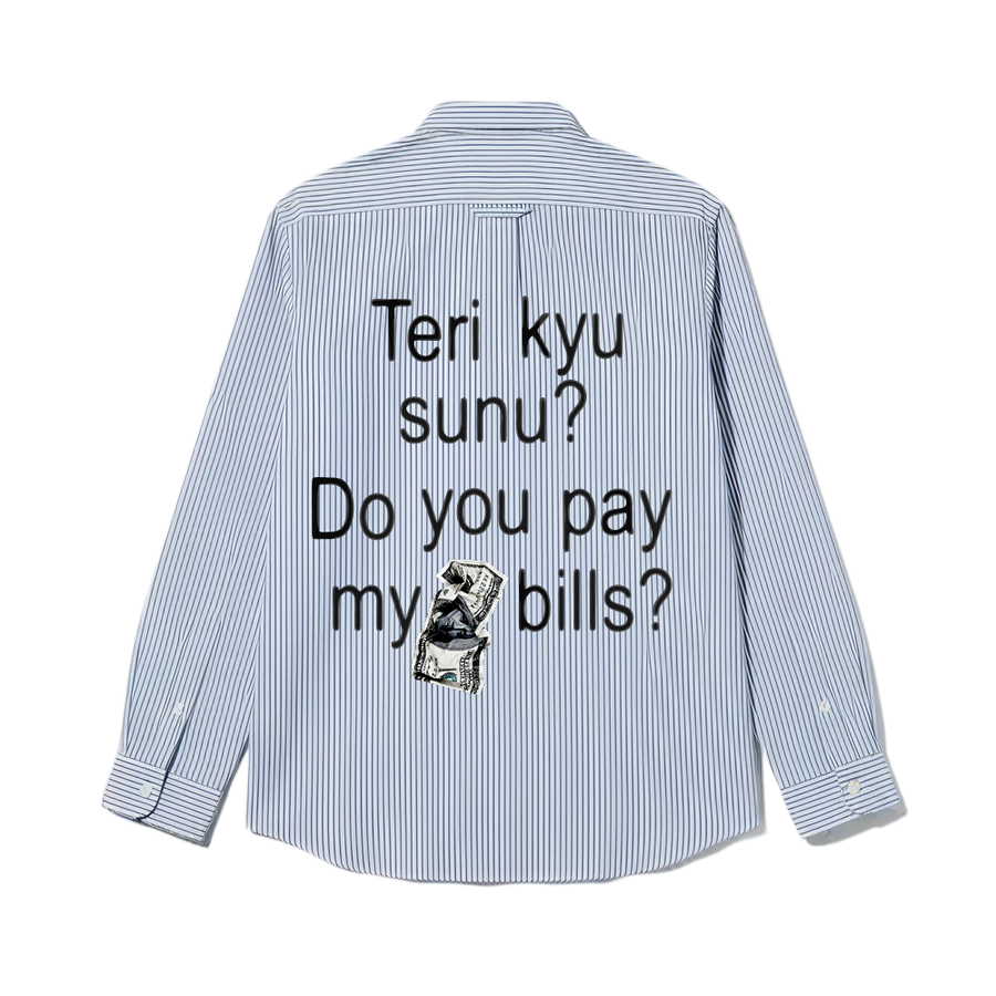 Kaand  Do You Pay My Bills Striped Shirt(Blue)