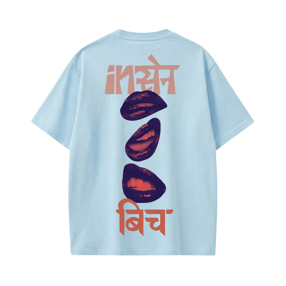 Kaand Insane Bitch Tshirt(Light Blue)