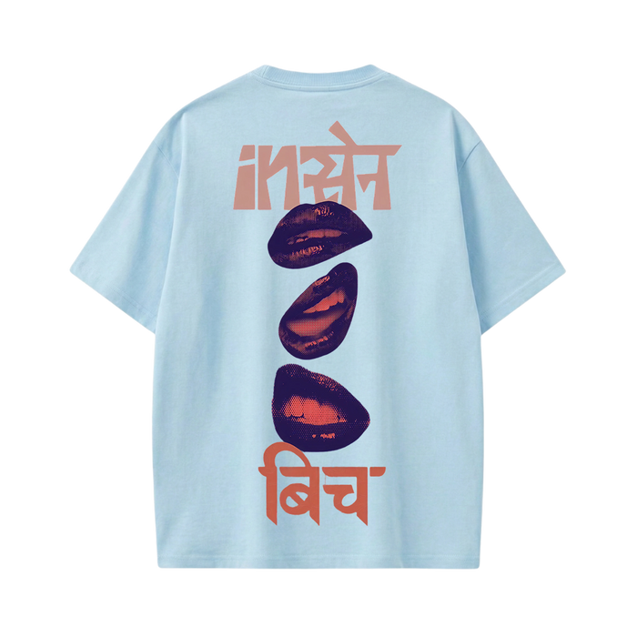 Kaand Insane Bitch Tshirt(Light Blue)