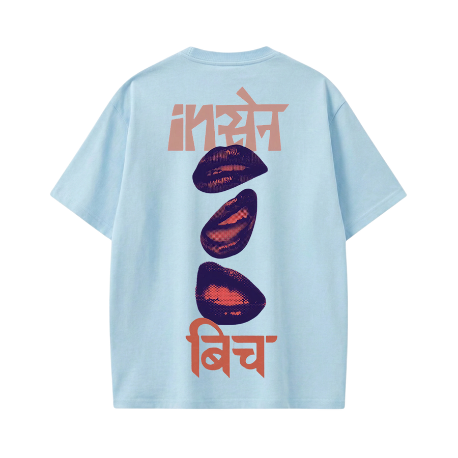 Kaand Insane Bitch Tshirt(Light Blue)