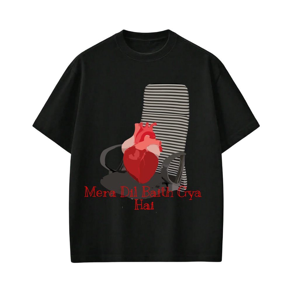 Kaand Mera Dil Baith Gya Tshirt(Black)