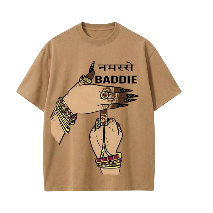 Kaand Namaste Baddie Tshirt(Brown)