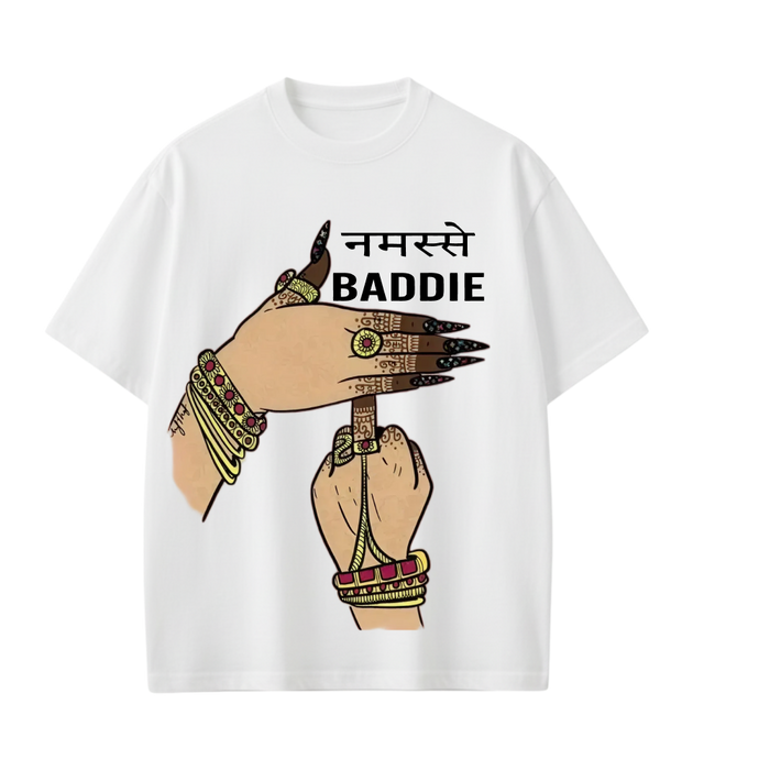 Kaand Namaste Baddie Tshirt(White)