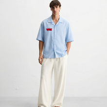 kaand-कांड-light-blue-bowling-shirt model front