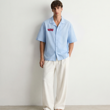 kaand-aap-zara-fuck-off-hoge-light-blue-bowling-shirt model front
