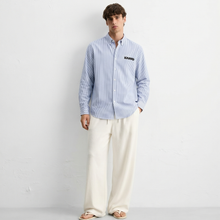 kaand-do-you-pay-my-bills-striped-shirtblue-copy model front