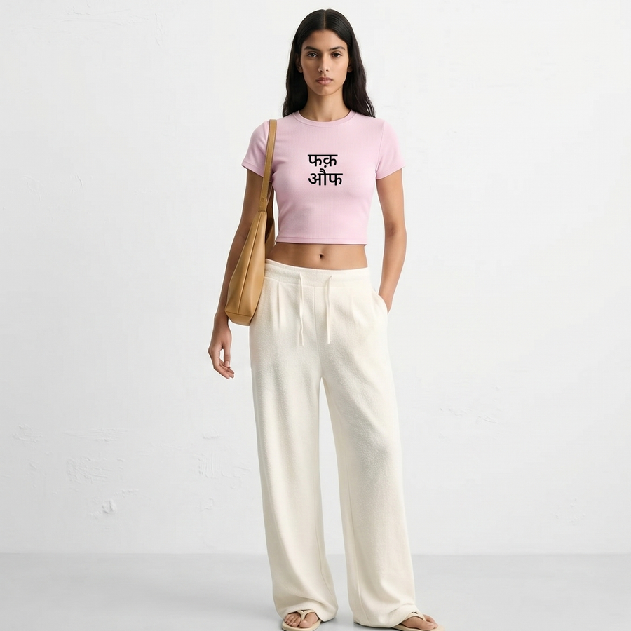 kaand-fuck-off-baby-teepink model front